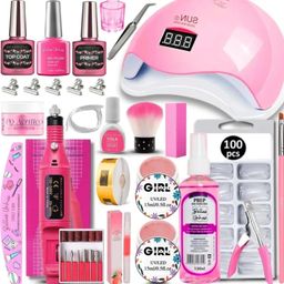 Kit Para Unhas Gel Alongamentos Cabine Lixadeira Completo Envio Imediato