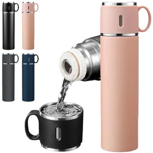 Garrafa Térmica Inox Com Copo 500ml Água Café Chá Caneca Frio Quente Com duas Xicaras