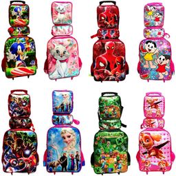 Mochila Escolar Infantil Kit Com Lancheira E Estojo Menino e Menina Impermeável de Carrinho