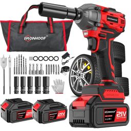 Chave de Impacto Elétrica Parafusadeira Furadeira Brushless 520Nm