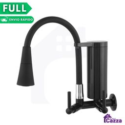 Torneira Gourmet Com Filtro Slim para Cozinha Preta de PAREDE Mesa