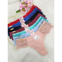 Kit 10 Calcinhas Tanga Fio Microfibra Renda Lateral Conforto e Sensualidade Dia a Dia e Sexy