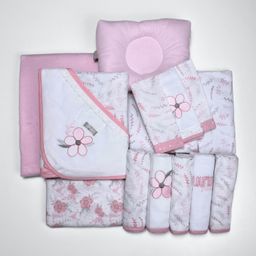 Kit 15 Peças Enxoval Completo Estampado Bordado Premium Menino Menina