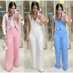 CONJUNTO FEMENINO CALÇA E COLETE  EN ALFAIATARIA SOCIAL .MODA 2026