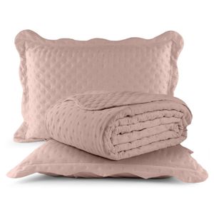 Kit Cobre Leito Colcha King 03 Peças - 200 Fios Toque Macio Micropercal Flex Premium