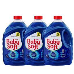 Kit 3 Lava Roupas Liquido Baby Soft Max Performance - Azul 3L
