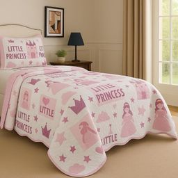 Colcha Cama De Solteiro Cobre Leito Infantil Kit 2 Peças Dupla Face 1,60 x 2,20 Bouti Menino Menina
