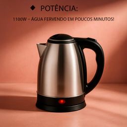 Jarra Chaleira Elétrica Aço Inox Café Bule 1,8 Litros Profissional