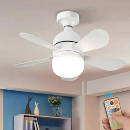 Ventilador de teto Com Luz para Pequenos Espaços (6 Hélices) Controle Remoto Bivolt LED 110V-220V