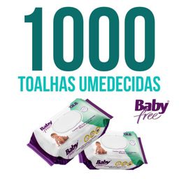 Caixa com 10 Lenços/Toalhas Umedecidas Baby Free c/ 100 Unidades Cada – Tampa FlipTop