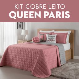 Kit Cobre Leito Dupla Face Paris Queen 08 Peças Original