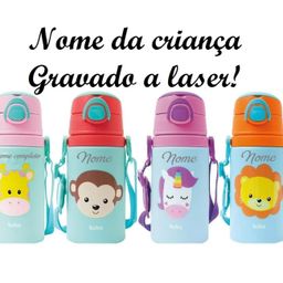 Garrafinha Infantil Personalizada BUBA - Nome Gravado a Laser - 450ml Alumínio original