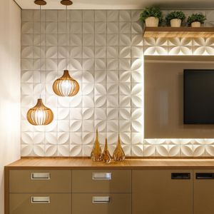 Kit 100 Placas 3D PVC 25x25 cm Revestimento Para Sala Quarto Cozinha