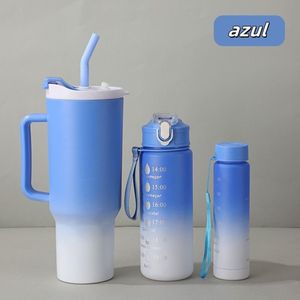 Kit 3 Garrafa Copo Agua Squeeze C/ Adesivos Lembretes beber Agua Tendencia NOVA