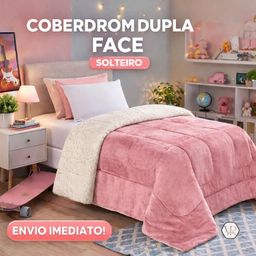 Coberdrom Edredom Everest SOLTEIRO Sherpa Lã Carneiro Dupla Face Manta Felpuda Cobertor Liso Soft