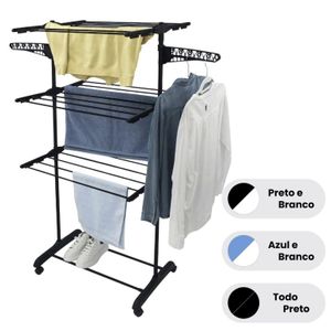 Varal De Chão Roupa Calcinha Grade 3 Andares Dobrável Portátil