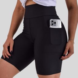 Bermuda Academia Com Bolso Feminina Ciclista Cós Alto
