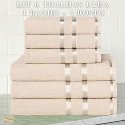 KIT 6 Toalhas Turquesa (3 Banho + 3 Rosto) 100% Algodão