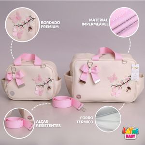 Bolsa Maternidade Menino Menina Kit com 2 Peças Mamãe e Bebê Impermeável Multifuncional Fraldas