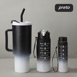 Kit 3 Garrafa Agua Squeeze Galão Com Adesivos Lembretes beber Agua Pronta Entrega