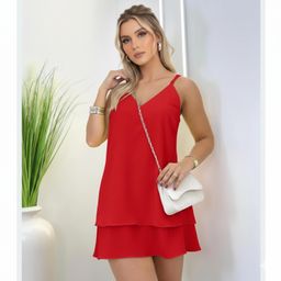 Vestido Feminino Curto Alça ajustável  Leve  Moderno e Perfeito para todas as Ocasiões Conforto estilo.