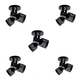 Spot Duplo Luminária kit 5 Unidades  (BRANCO/PRETO) Tela Sobrepor Teto Parede Casa Salão Quarto Par20 Led Bulbo E27