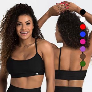Top Cropped Alça Fitness Feminino ZERO TRANSPARÊNCIA Sustentação Padrão Academia com Forro e Entrada para Bojo Treino