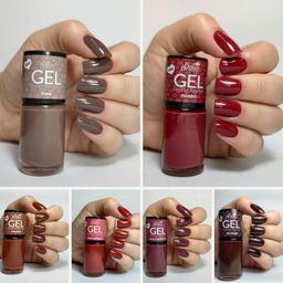Kit Folhas de Outono- 06 Esmaltes Efeito Gel Bella Brazil 9ml /