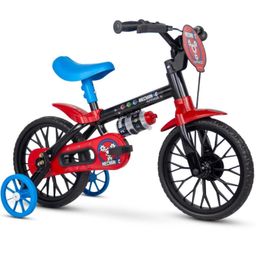Bicicleta Infantil Aro 12 Triciclo Nathor Com Rodinhas de Equilibro e Garrafinha de Água
