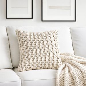 Capa de Almofada Corda Trançada Decorativa Rustica Boho Cru Areia Chocolate Terracota 43x43