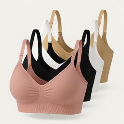 Kit 4 Top Sutiã Com Alça E Fecho Ajustável Leve e liso confortável