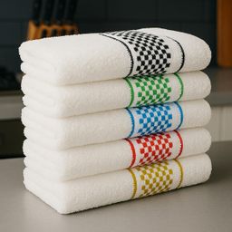 Kit 5 Panos de Prato Jacquard 45x70 Atoalhado Toalha Copa