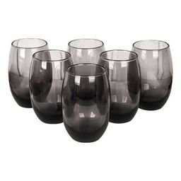 Jogo 6 Copos Luxo Suco Agua Refrigerante Aruba Fumê 465ml