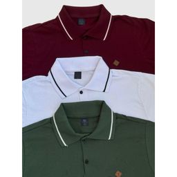 Kit 3 e 2 Camiseta Gola Polo Masculina 100% Algodão Cores Basicas Coloridas Camisa Para Homem