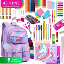 Kit Material Escolar Menina Completo Sem Com Mochila Feminina Escolar Material Estojo Escol Feminino