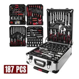Kit Maleta De Ferramentas 187 Pçs Cromo Valadinum C/ Rodas