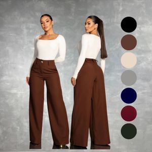 Calça Pantalona Feminina Alfaiataria Premium COM BOLSO - Social Cintura Alta - Tendencia Wide Leg Elegante - PROMOÇÃO