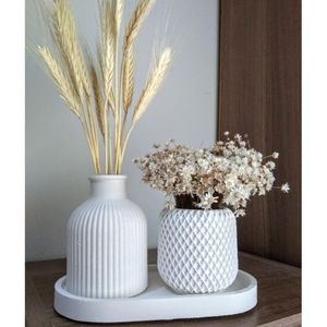 kit  decorativo vasos e bandeja Nina de gesso