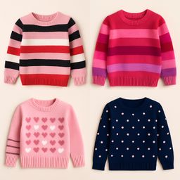 Kit 3 Blusas Tricô Infantil Feminina Juvenil Lã Quente | Roupas de Inverno Menina | Tamanhos 1 ao 16 | Look Moderno e Co