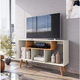 Promoção!  Rack para Sala Quarto TV 43 Polegadas Retro Moderno Zaarah - Várias Cores