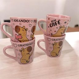 Kit Xícara/Caneca 120ml Café Capivara Chá Presente Divertido