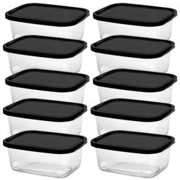 Kit 10 Potes Transparentes 500ml Marmitas Fitness Microondas Freezer Organizador Alimentos