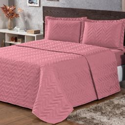 Cobre Leito Casal Size Colcha Casal 2,40m x 2,20m Tecido Premium 3 Peças