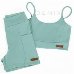 Conjunto Academia Corrida Treino Poliamida Zero Transparência shorts e Top de Alça