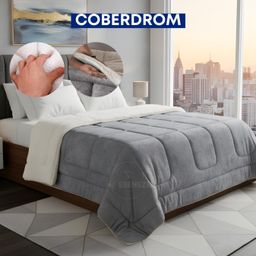 Coberdrom Solteiro, Casal, Queen E King Edredom Sherpa Dupla Face Extra Macio Resistente Premium
