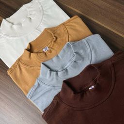 Tshirt Gola Alta Feminina Lisa 100% Algodão Blusa Casual Estilosa