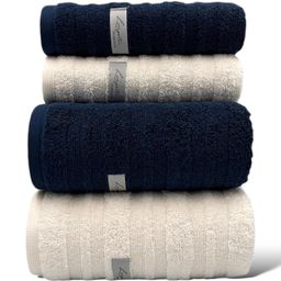 Jogo de 4 Toalhas de Banho e Rosto Super Grossa Macia 100% Algodão Gramatura 600g Volume Extra