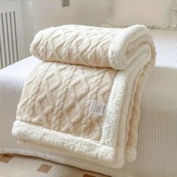 Manta Casal Canelada Com Sherpa Glamour 2,20 x 1,80 Super Macio
