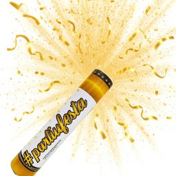 Kit 6 Lança Confete Papel Metalizado Aniversário Festa Formatura Balada Ano Novo Reveillon 2026 | Chuva de Prata Dourado