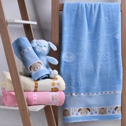 Toalha de Banho Kids Infantil Para Bordar Ponto Cruz 100% Algodão Toque Mágico Toalhas